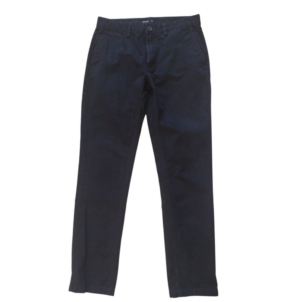 Old Navy Ultimate Chino Pants Men 30X32 Black Slim Flat Front Casual Office